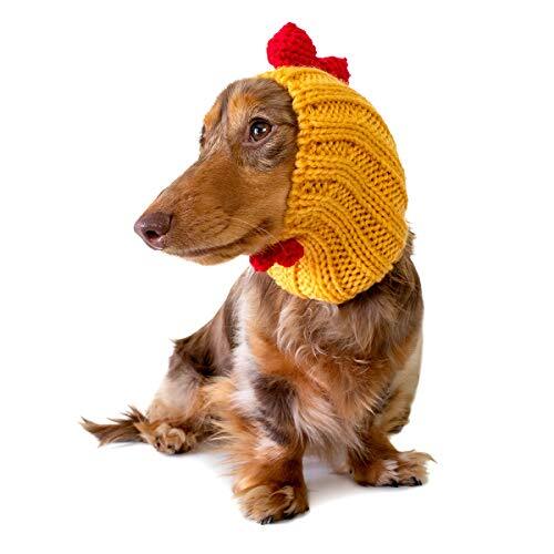 Zoo Snoods Rooster Chicken Costume Cats & Dogs Small Warm Soft Yarn Ear Covers