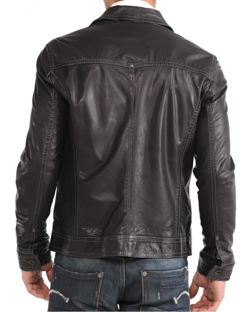 New Mens Leather Jacket Real Soft Lambskin Leather Man Classic