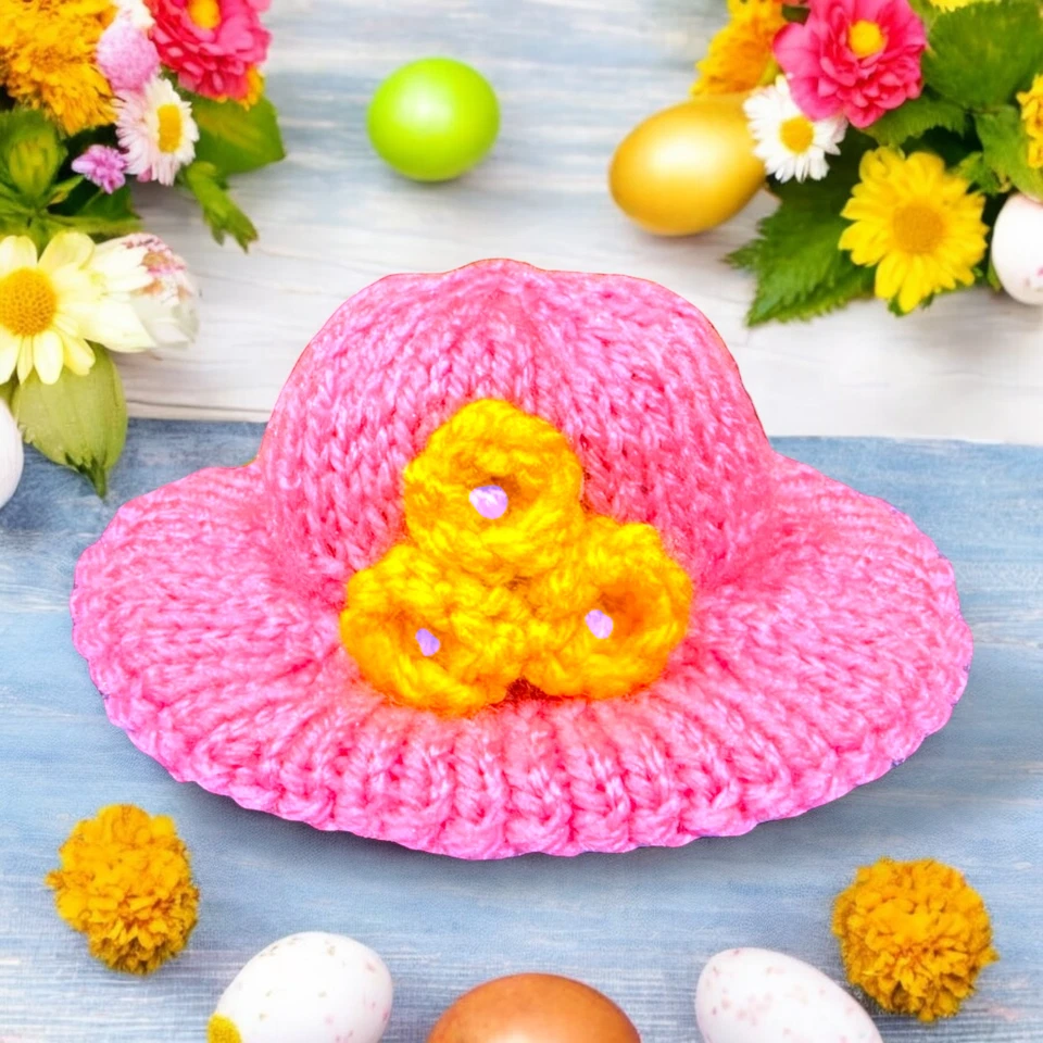 KNITTING PATTERN - Easter Bonnet Hat chocolate cover fits Creme Egg