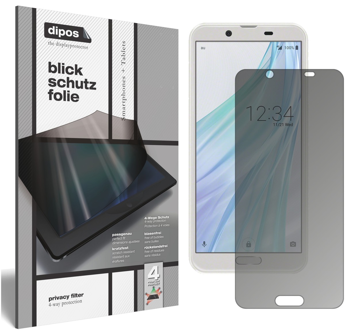 dipos I Protezione Vista Compatibile con Sharp Aquos V6 Plus Pellicola Prottetiva Privacy 4 Modi