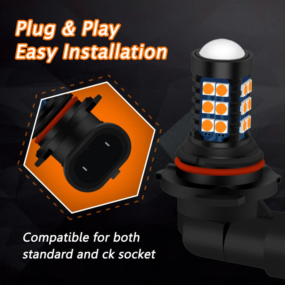 2X HB4 9006 3000KL Amber Yellow LED Bulb SMD 3030 Fog Driving Light Super Bright - Image 4 of 4