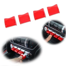 4PCS Red Console Center Control Button Trims Covers For 2015-2018 Ford Mustang
