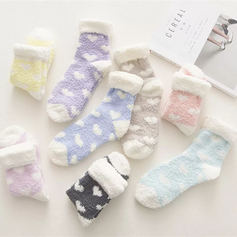 Women Ladies Soft Fluffy Bed Socks Winter Warm Lounge Slipper Fleece Sock  New