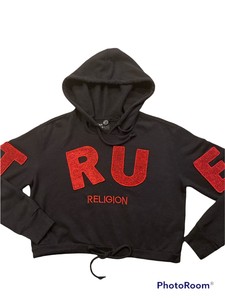 black and red true religion hoodie