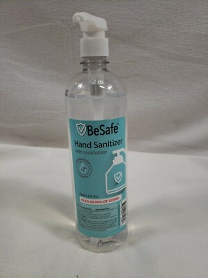 BeSafe Hand Sanitizer With Moisturizer-Kills Germs 33.8 oz Pump Bottle-LOT OF 2