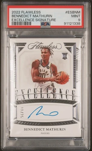2022 PANINI FLAWLESS EXCELLENCE SIGNATURE #ESBNM BENNEDICT MATHURIN RC /25 PSA 9
