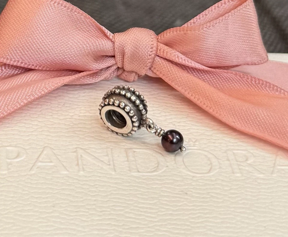 Original Pandora Anhänger Oldie, Perle lila Rarität silber 925 - Bild 3 von 3