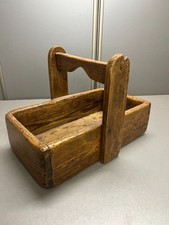 Grand panier en bois. Art populaire, bois sculpté, collections, décoration.