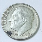 1961 D Roosevelt Silver Dime 90% Silver Circulated Coin Free Shipping #8360