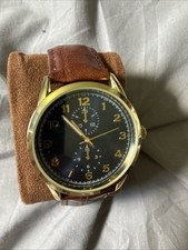 George 41MM Mens Gold Tone Navy Dial Easy Rea...