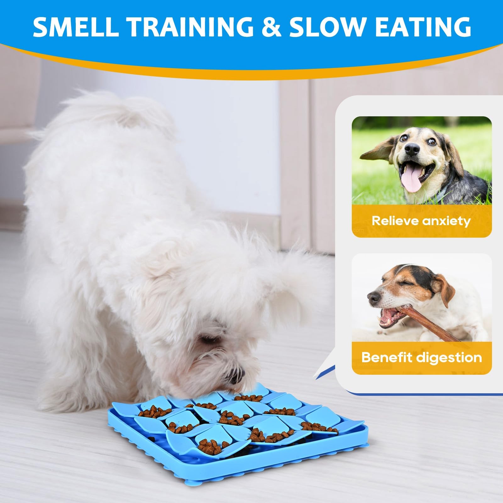 OurMiao Silicone Snuffle Mat for Dogs 2 Pack Dog Slow Feeder Lick with Suction