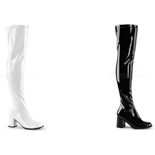 Pleaser Funtasma Stretch Thigh High Block Heel Gogo Boots Adult Women Gogo3000