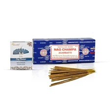 Satya Sai Baba Nag Champa Incense Sticks 250 gm with Free Arovatika Natural