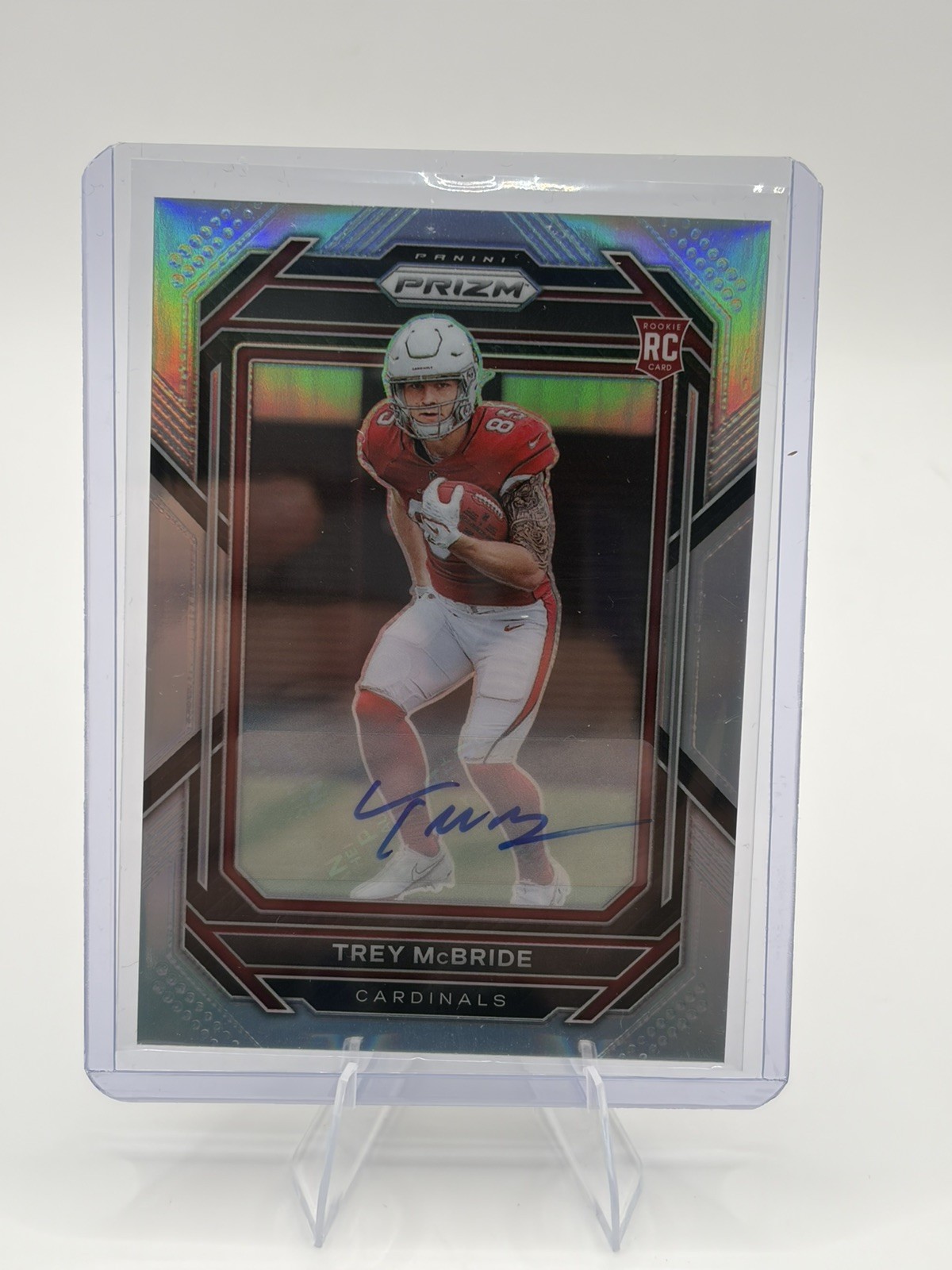 2022 Panini Prizm Trey McBride RC Rookie Silver Prizm Auto #327