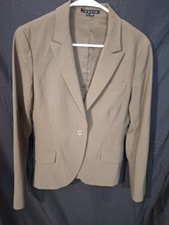 Professional Business Chic Theory 1 Button Blazer Woolane Brown Size 10