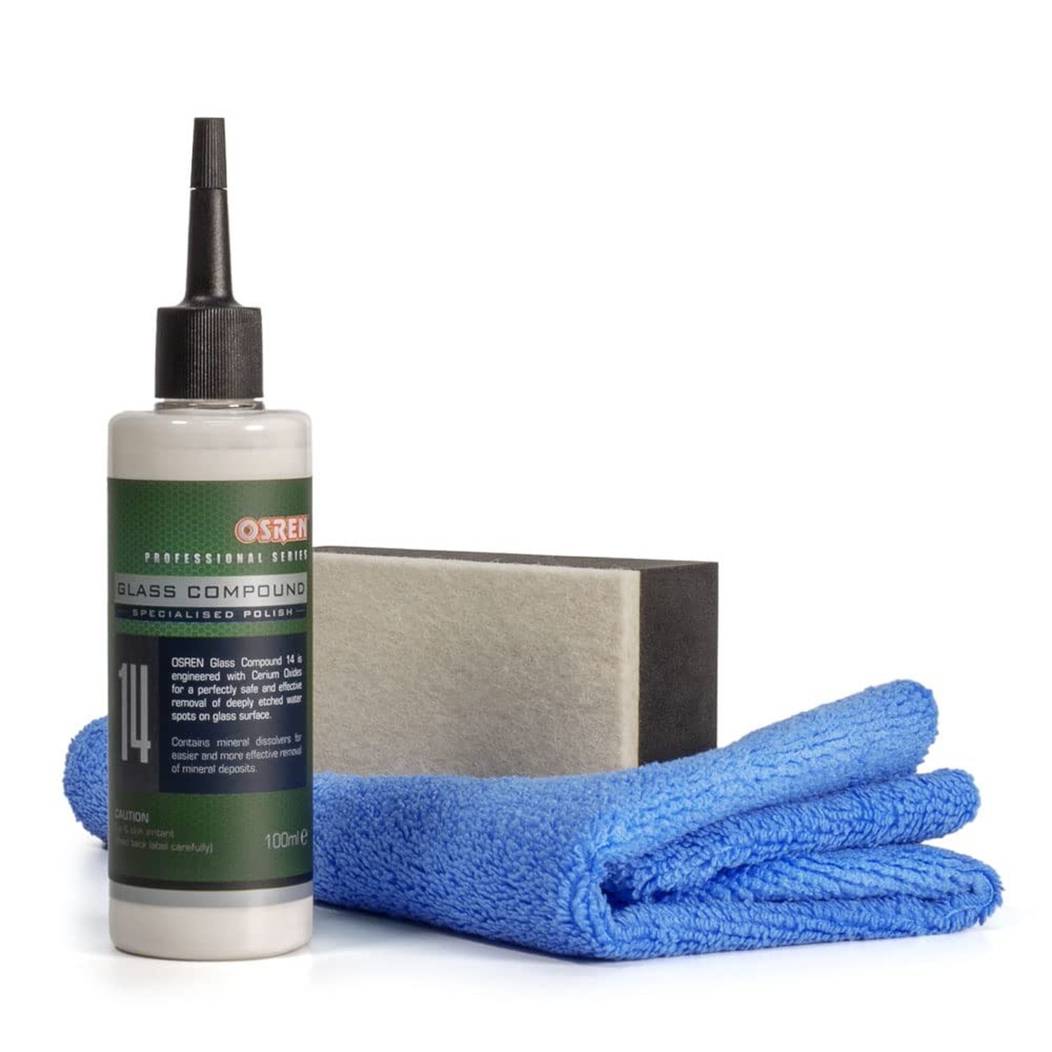 Auto Glass Polish & Stain Remover Kit Complete Car Care Set with Polish