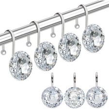 12PCS Shower Curtain Hooks Rings for Bathroom,Acrylic Decorative7092