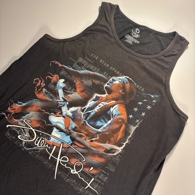 Liquid Blue Jimi Hendrix Star Spangled Banner Graphic Tank Top Men's Large