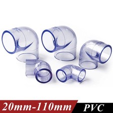Clear PVC Elbow Pipe Fittings 20mm-110mm Aquarium Fish Tank Pond Solvent Weld