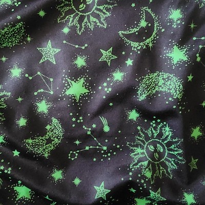 1xl Two Piece Celestial Goth Emo Bathing Suit Green And Black