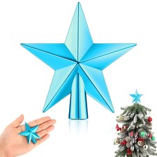 Blue 2.36 Inch Plated Mini Star Tree Topper Small Christmas Valentines Decor