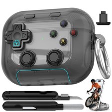 For Airpods Pro 3 Case 2025, with Pressable Button, Safety Lock  Phone Stand fo