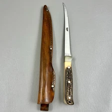 Vintage Schrade USA + Uncle Henry 167 Fillet Knife W/ Sheath