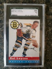 1954 Topps Hockey #38 HAL LAYCOE sgc 7