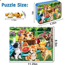 Puzzles for Kids Ages 4-6,Dogs 100 Piece Puzzles for Kids Ages 4-8 in a Metal...
