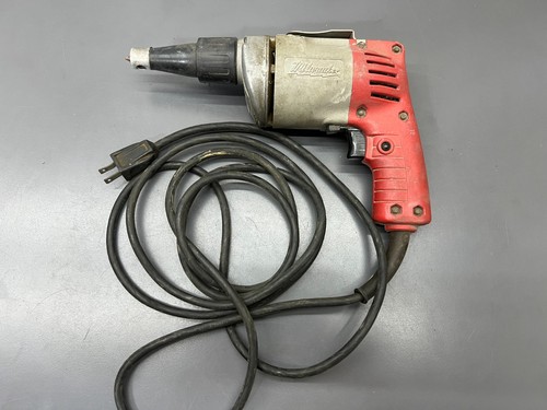 (f) VINTAGE MILWAUKEE DRYWALL SCREW GUN 6753-1 3.5AMP 0-4000 RPM - TESTED VG USA