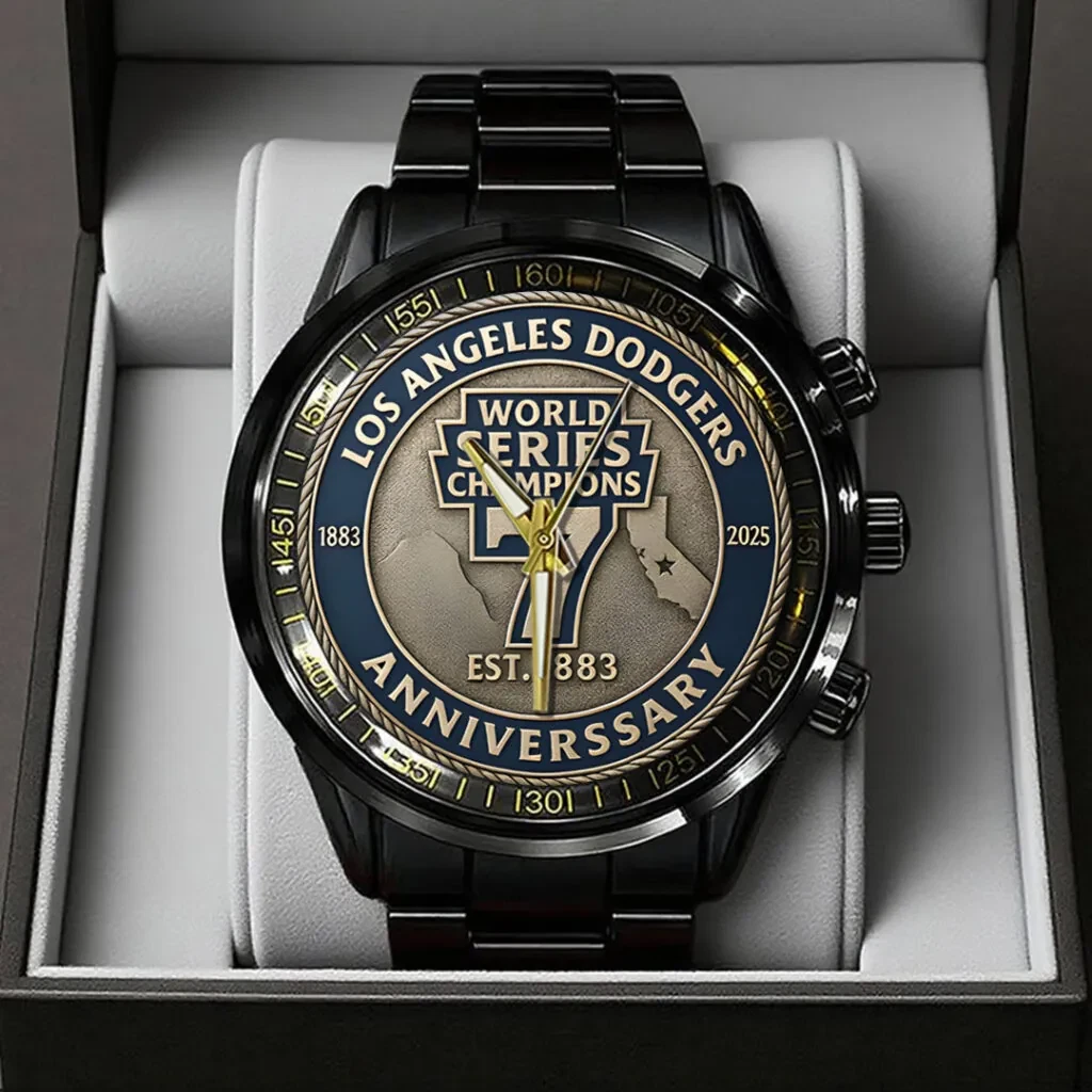 Dodgers 2025 Black Stainless Steel Watch