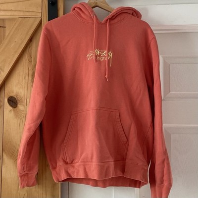 Stussy Men s Embroidered Peach Hoodie Size M