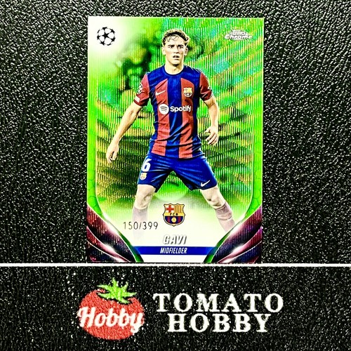 GAVI /399 GREEN SHIMMER REFRACTOR TOPPS CHROME UEFA 2023-24 BARCELONA