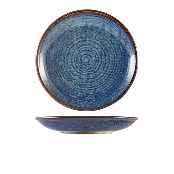 Terra Porcelain Aqua Blue Deep Coupe Plate For Hotel Restaurant 25cm Pack of 6