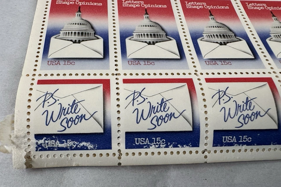 United States Postage 15 Cent “Letters Stamp” 3 Sheets of 50 Stamps 150 Pieces - Image 3 of 4