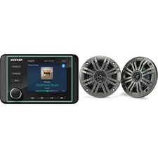 Kicker 46KMC5 Premium Marine Gauge-Style Source 45KM44 4" Marine Speakers b...