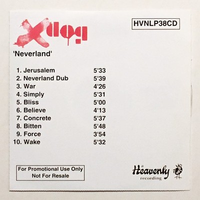 Dog - Neverland - VG 2002 10 Track Promo CDr - Alternative - Heavenly HVNLP 38CD