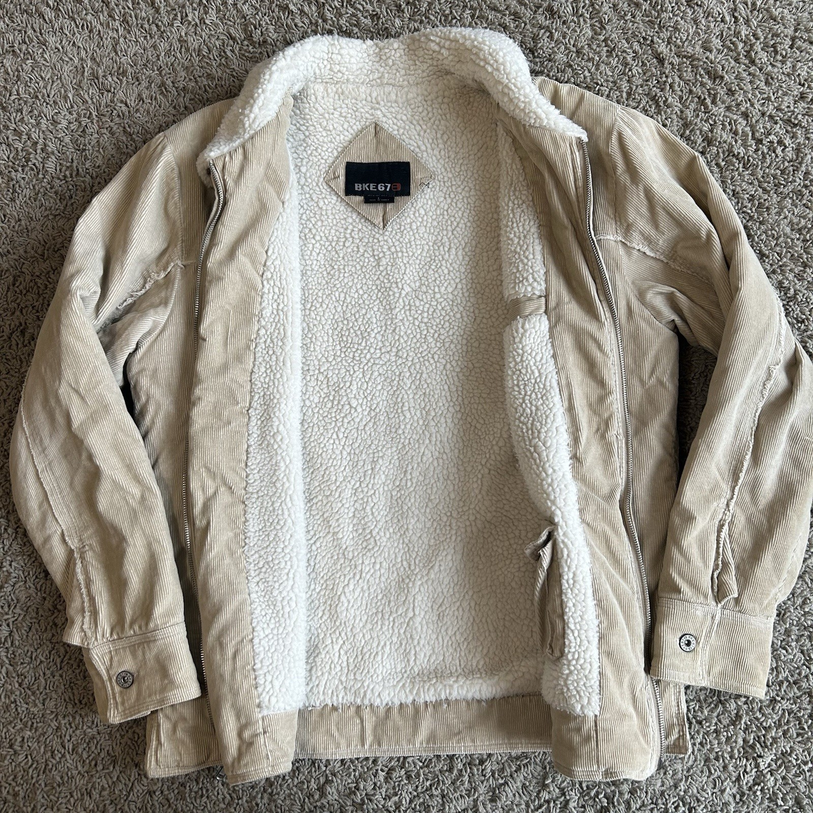 Vintage Buckle BKE 67 Men's Large Sherpa Lined Work Coat Corduroy Cotton Jacket