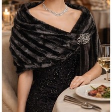 Pandemonium Seattle Faux Fur Scarf Shawl Wrap Stole Elegant Soft Neutral Evening Pandemonium Seattle Faux Fur Scarf Shawl Wrap Stole Elegant Soft Neutral Evening