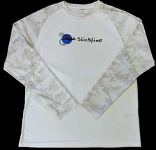 SLICKLINE Logo UPF 50+ UV Quick Dry Moisture Wick Long Sleeve Fishing Shirt XL