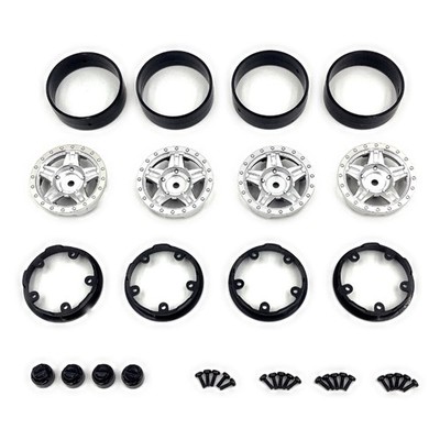 Hobby Plus RC Technology Co., Ltd. Deep Star Bead Lock Wheel ( 1.2 ) Satin Silve