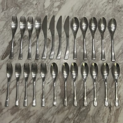 25 Cambridge STRATA Stainless Forks Spoons Knife Set Lot