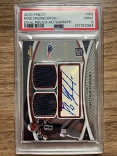 Topps 2010 Rob Gronkowski RPA PSA 9 Dual Relic Rookie 157/200.  Pop 8 must have 