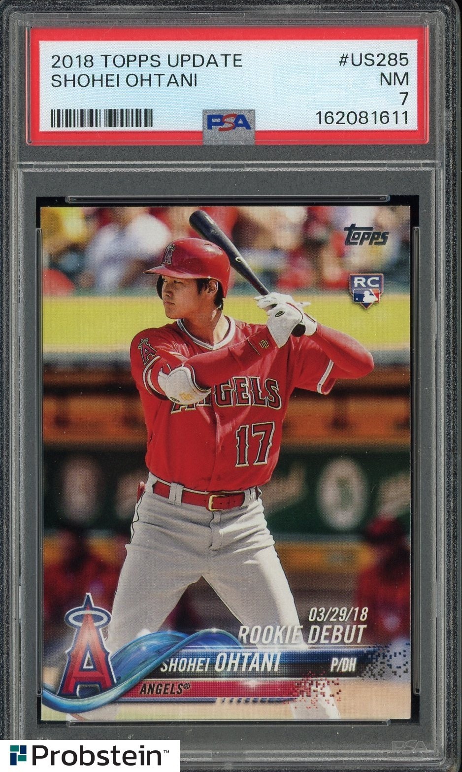 2018 Topps Update #US285 Shohei Ohtani Angels RC Rookie PSA 7 NM view 1