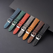High Quality Retro Cowhide Genuine Leather Watch Band Strap 14-24mm Pin Buckle