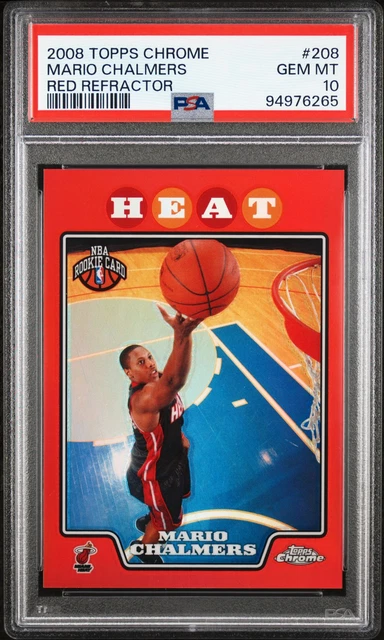 2008 Topps Chrome Red Refractor #208 Mario Chalmers 5/5 PSA 10