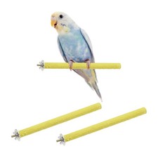 2Pcs 25 x 1.8 cm L x W Wood Perch Stand Colorful Paw Grinding Stick, Yellow