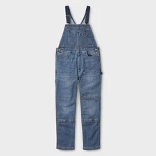 Men's Ballroom Double Flex Denim Bib Overalls, Washed Denim