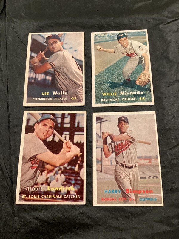 1957 Topps BB Card Lot - (4) Diff VG/EX- EX