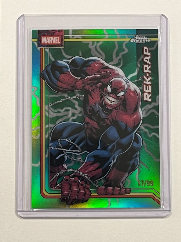 REK-RAP 2026 Topps Chrome Marvel Storm’s Green Lightning Refractor Card # 77/99